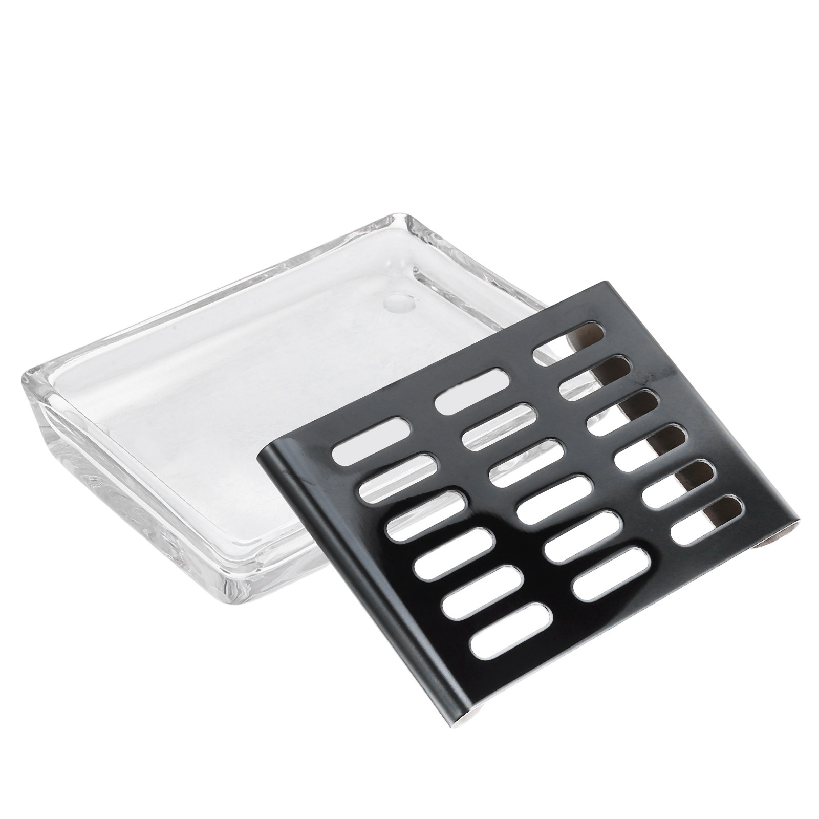 Glass Soap Dish - Jabonera Rectangular de Vidrio Transparente con