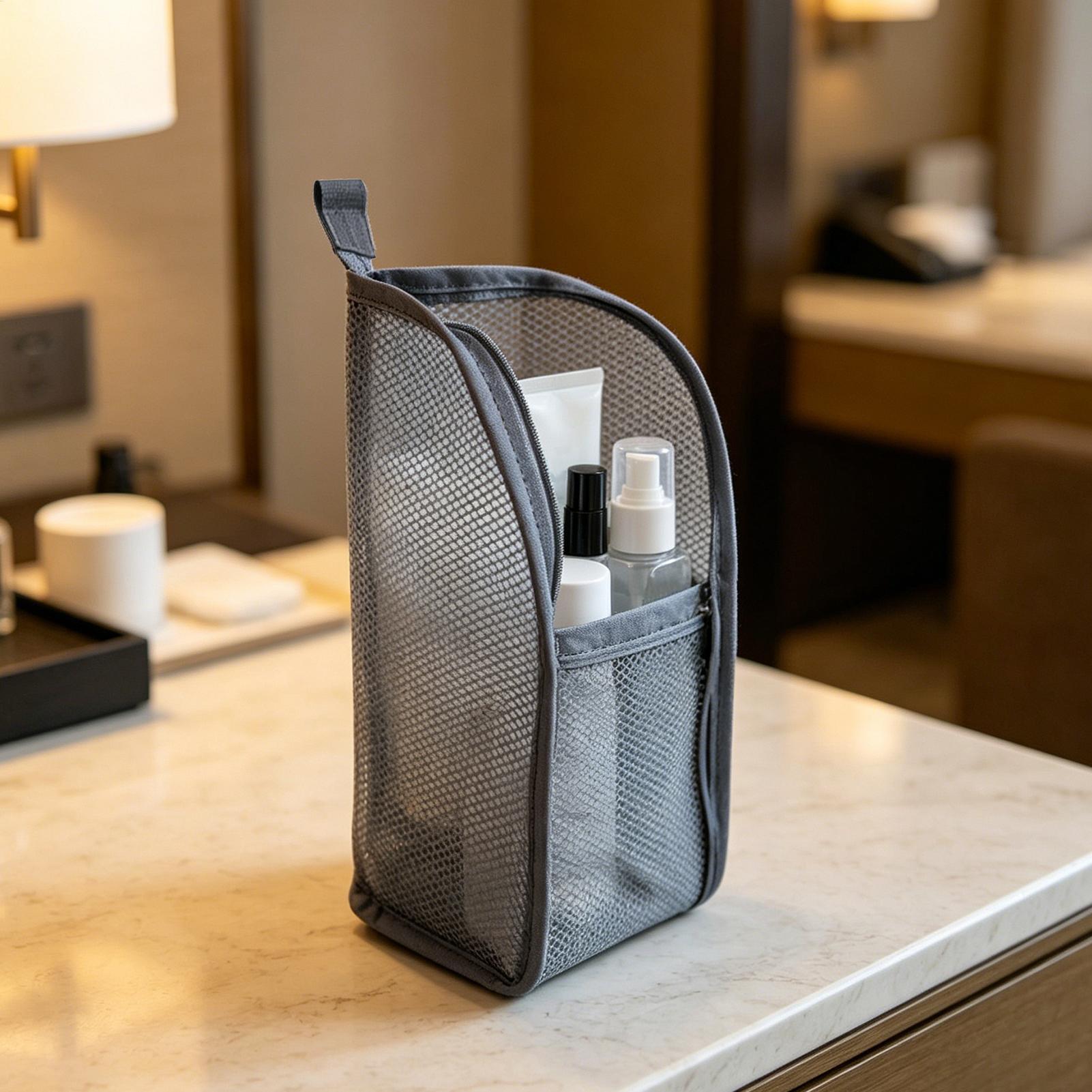 Home Bathroom Size - Bolsa de aseo impermeable de malla,