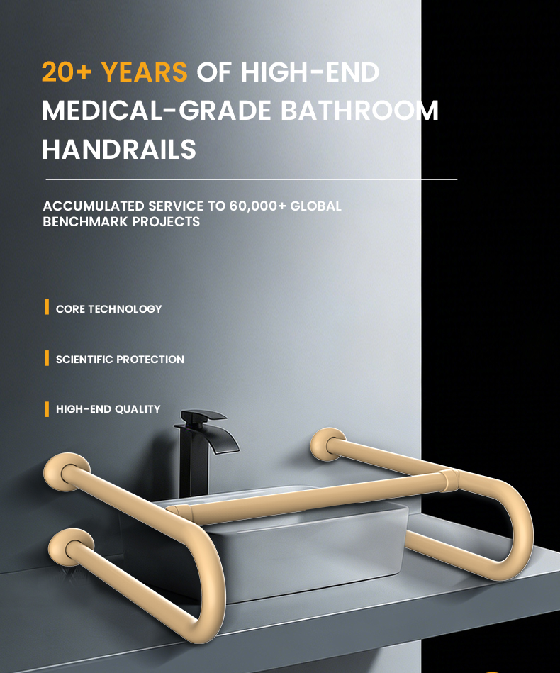 Home Bathroom Grab Bar - Barra de Agarre Ergonómica en Forma