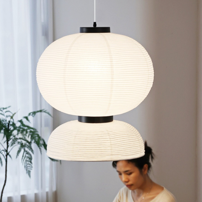 Japanese Home Bathroom Design - Lámpara Colgante LED de Papel de