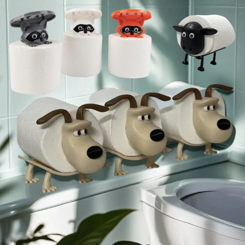 Zara Home Bathroom Accessories - Soporte de papel higiénico divertido perro