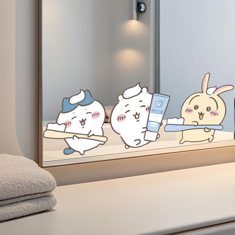 Pegatinas de Espejo Chiikawa,  - Home Edit Bathroom reseña y precio