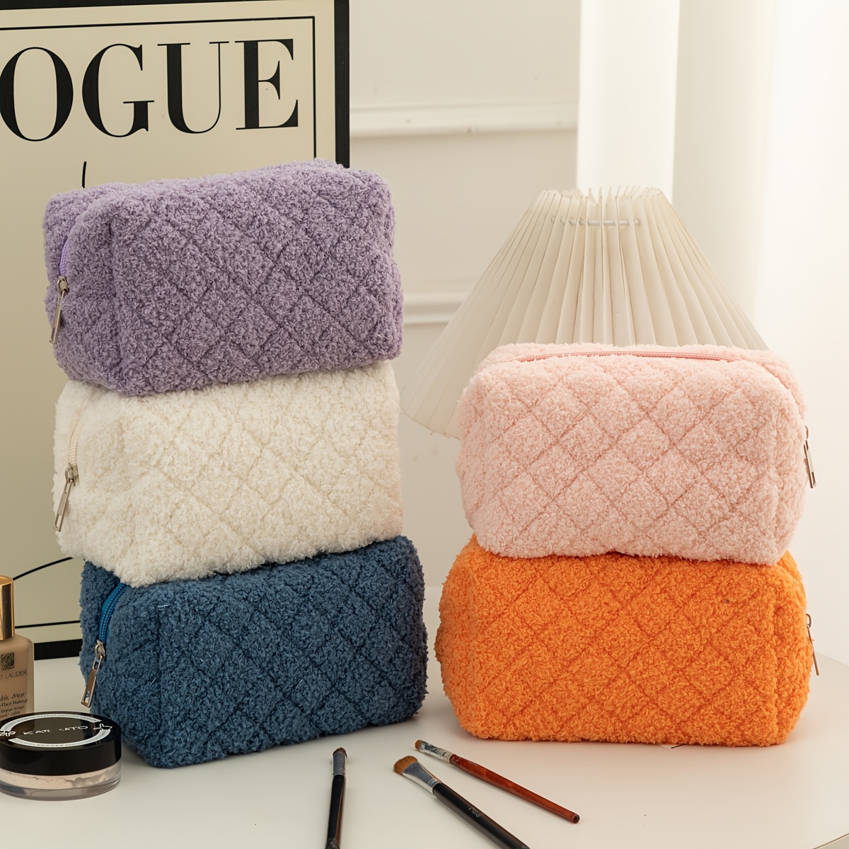 1 Bolsa de Maquillaje de Felpa - Japanese Home Bathroom Design reseña y precio