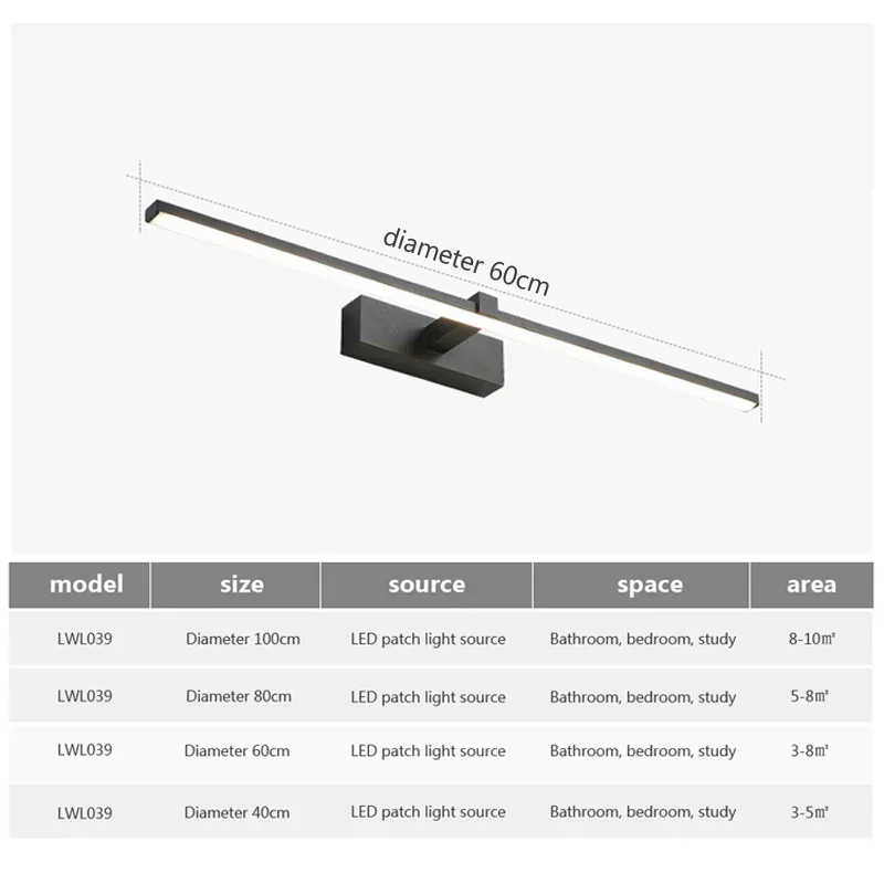 Lámpara de pared LED moderna N - Home Hardware Bathroom Mirrors reseña y precio