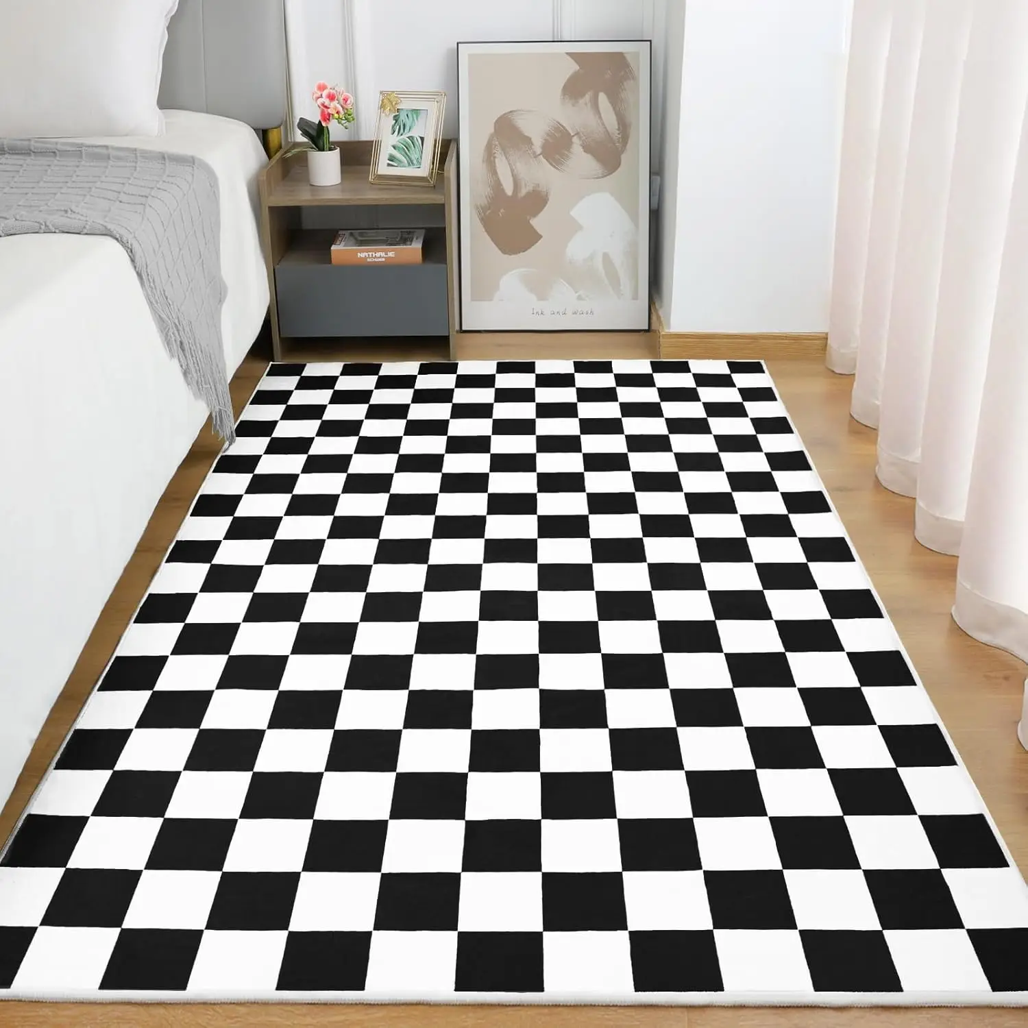 Alfombra con Patrón de Tablero - Japanese Home Bathroom Design reseña y precio