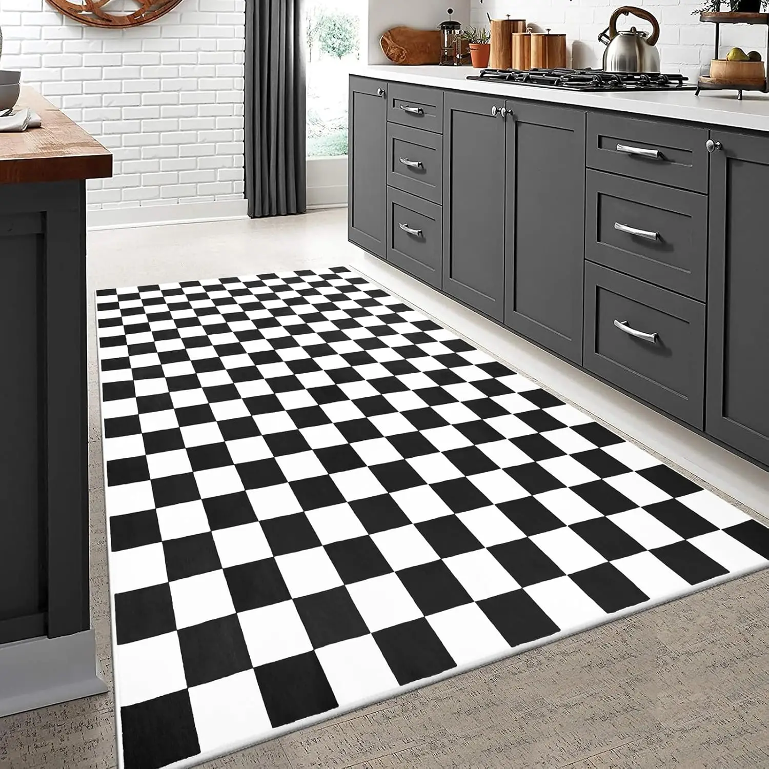 Alfombra con Patrón de Tablero - Japanese Home Bathroom Design reseña y precio