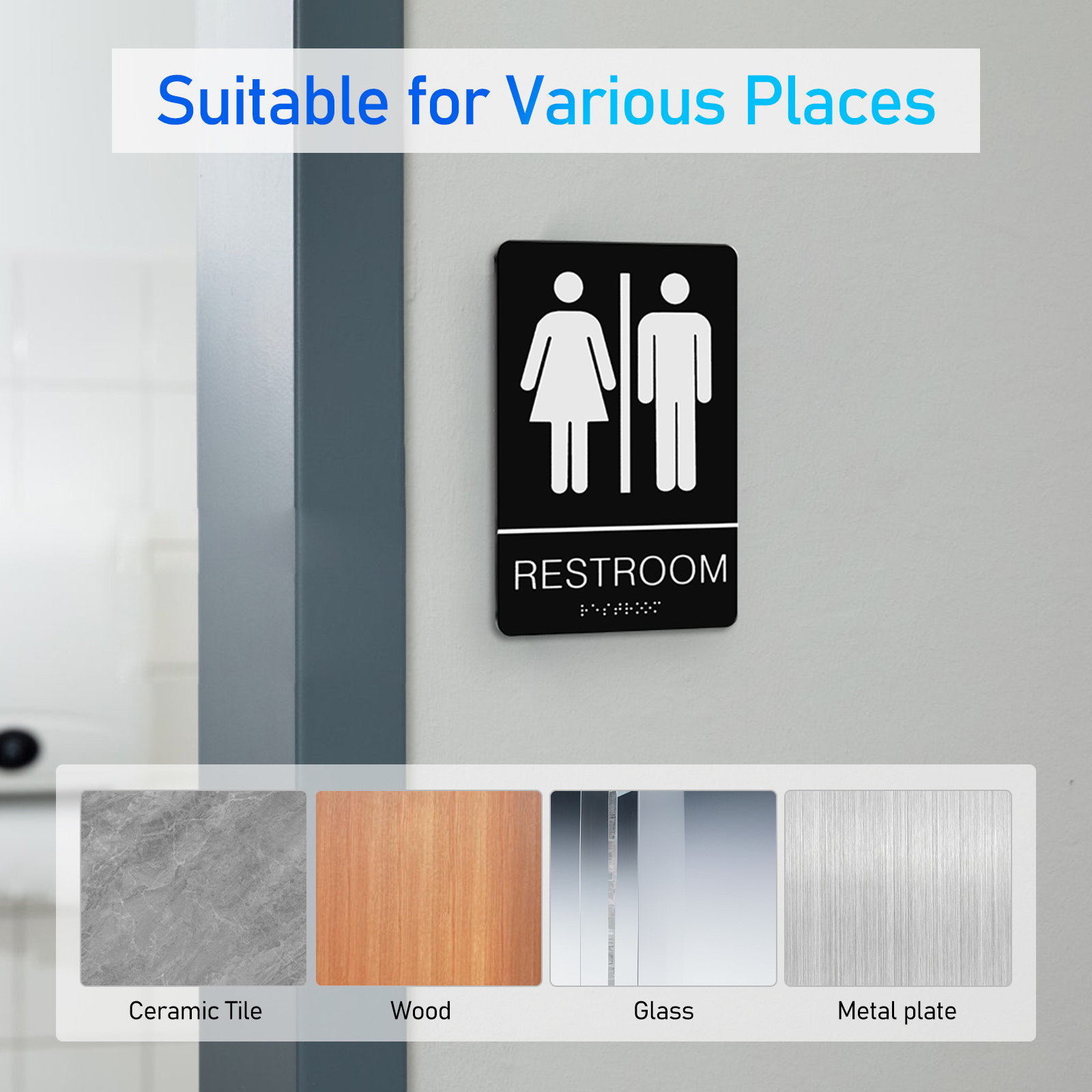 Letrero de Baño en Braille Aut - Home Bathroom Sign reseña y precio