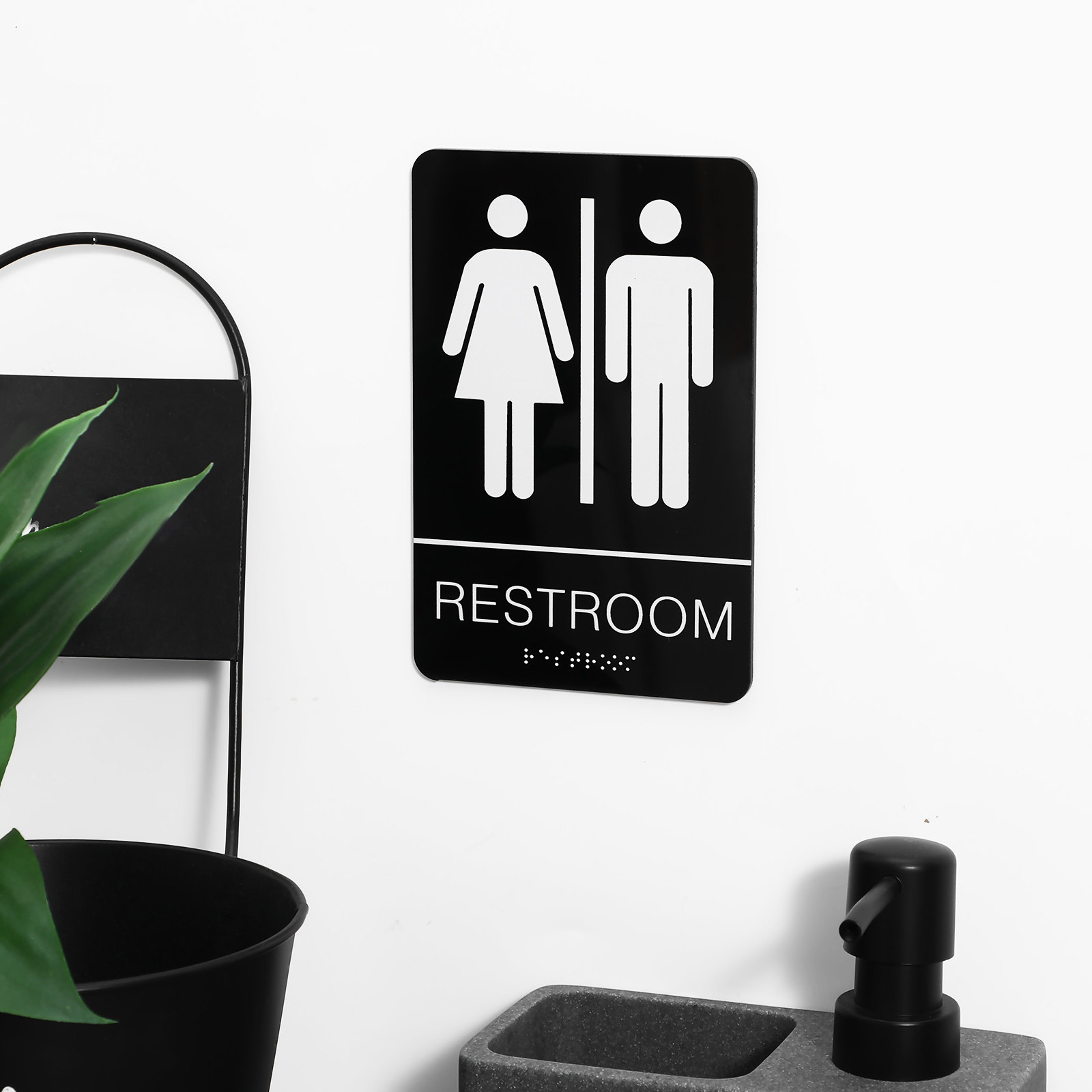 Letrero de Baño en Braille Aut - Home Bathroom Sign reseña y precio